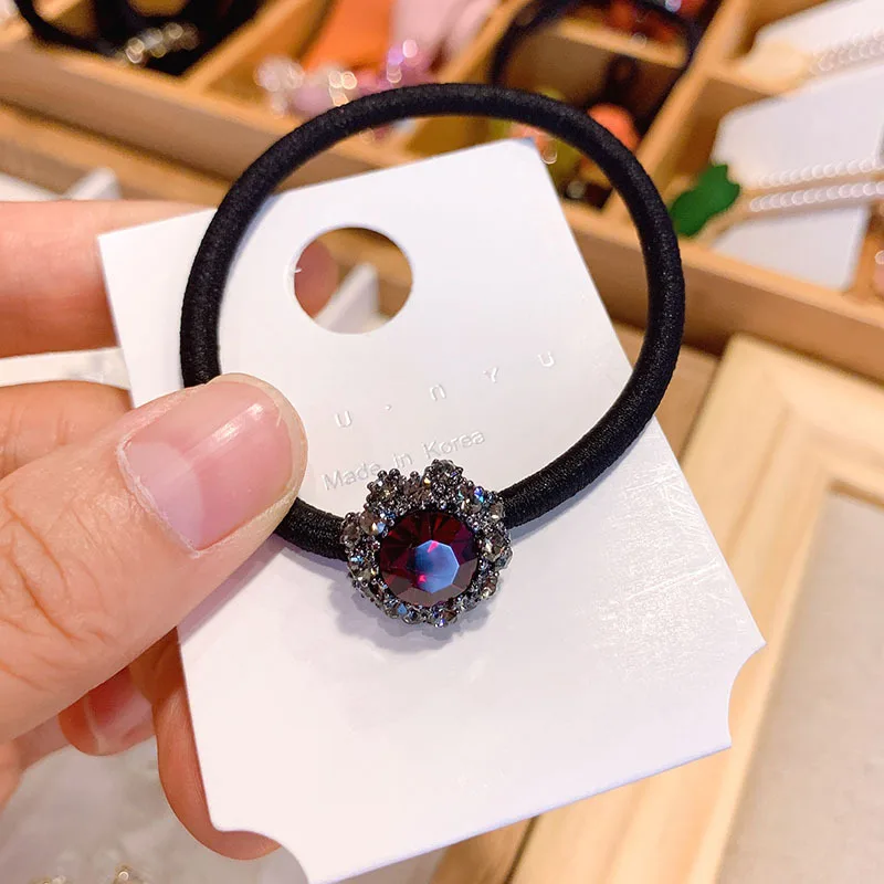 1 шт. Корейские чешские Стразы резинка для хвоста резинки волос девочек простой