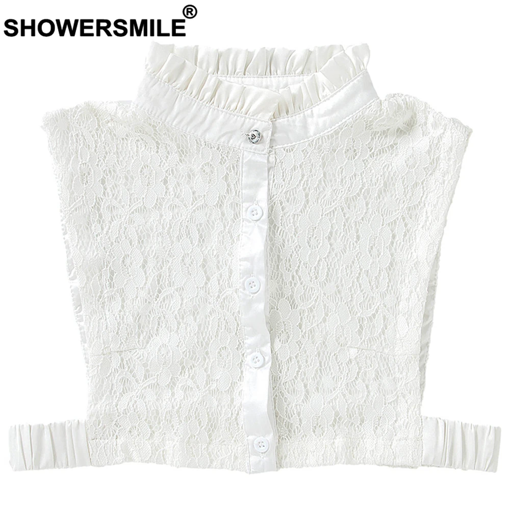 SHOWERSMILE съемный кружевной воротник женский Поддельный Воротник бордовый черный