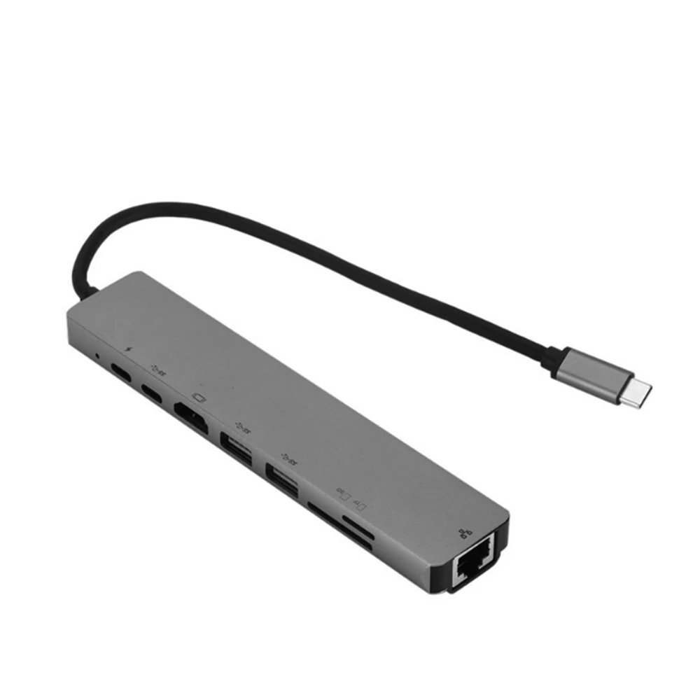 Концентратор Type C USB к HDMI RJ45 3 0 порт s 2 SD/TF карта Reade 8 в 1 для ноутбука MacBook Pro