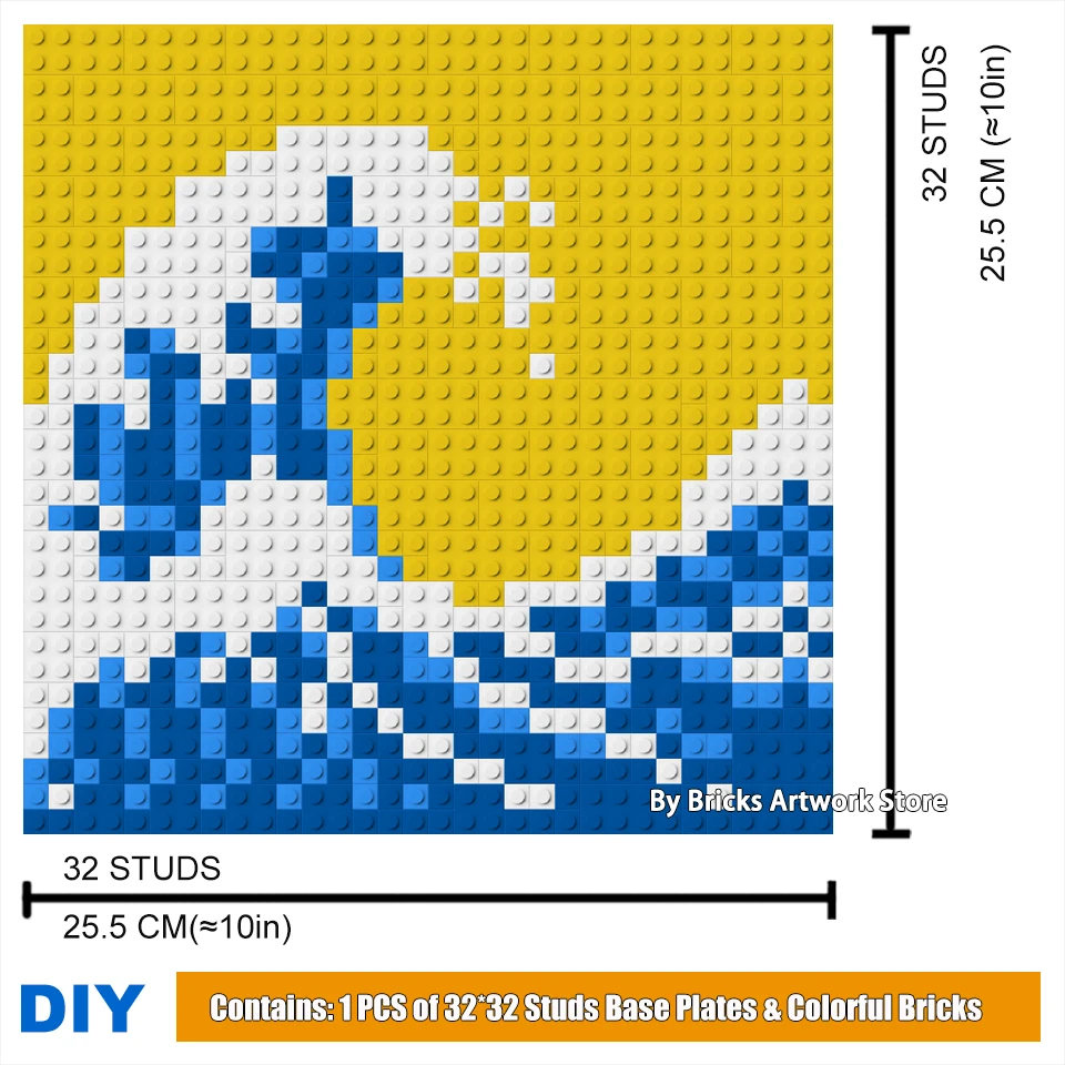 DIY 32x32 шипы Творческий пиксельный художественный конструктор мозаика японская
