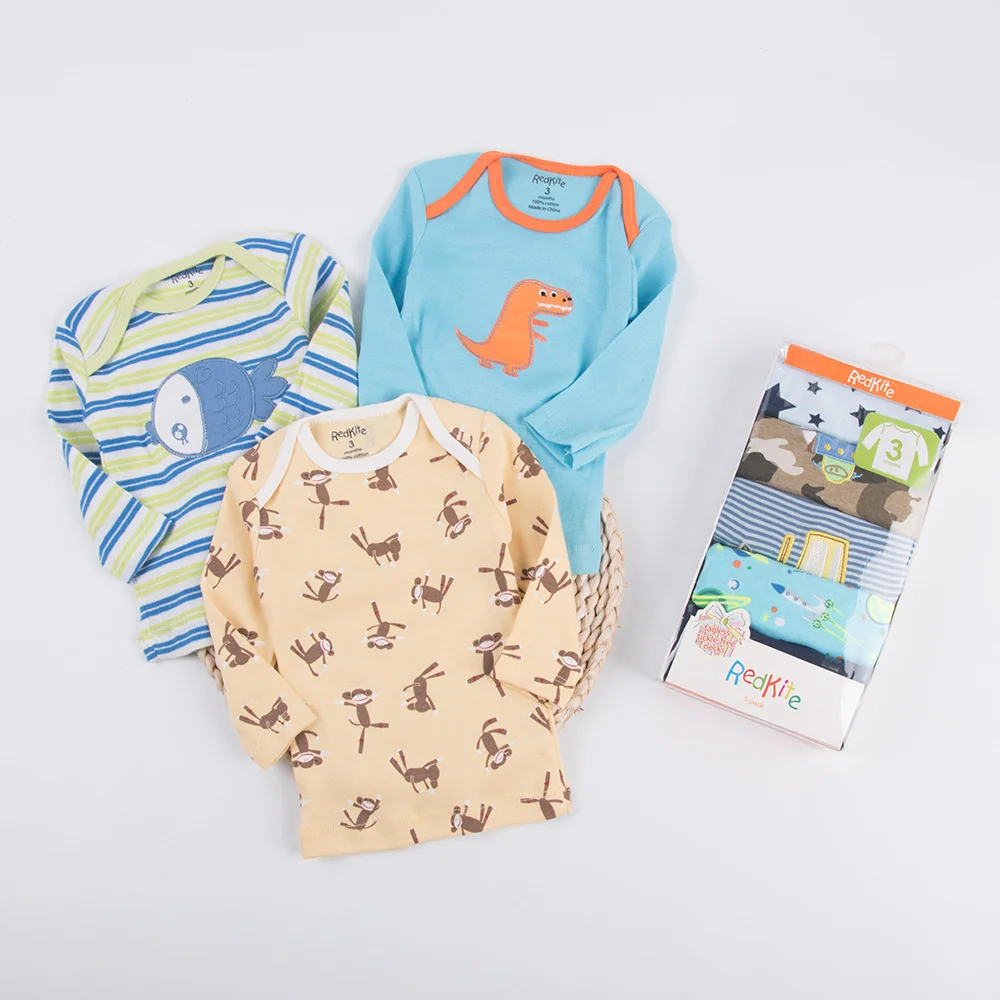 

5 шт./упаковка, Детская Хлопковая футболка с длинным рукавом