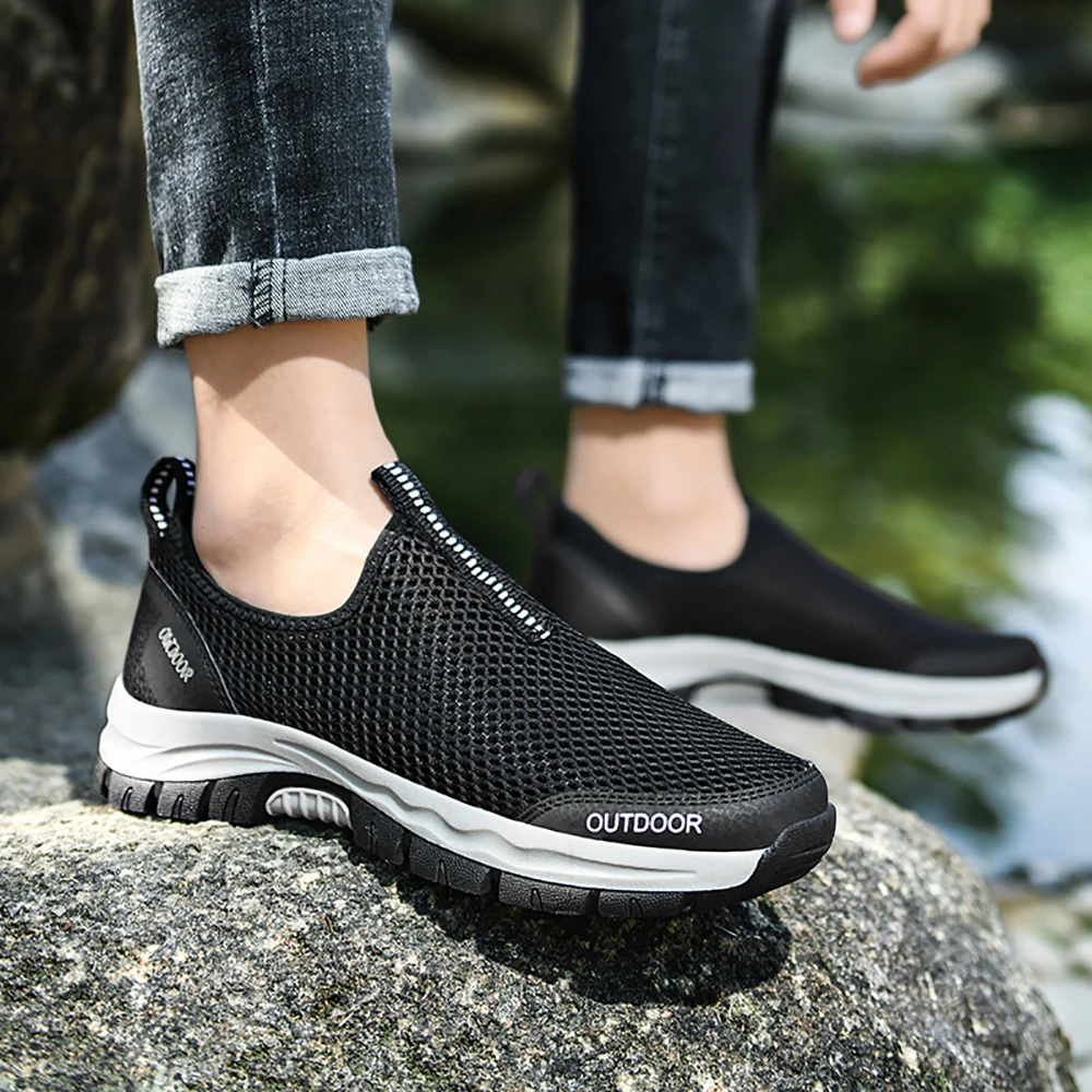 

Summer Mesh Men Shoes Casual Lightweight Sneakers Men's Outdoor Hiking Climbing Shoes Slip-on Mens Loafers Zapatillas Hombre
