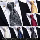 Hi-Tie дизайнерский черный однотонный Шелковый Свадебный Галстук Пейсли для мужчин Hanky Cufflink подарок мужской s галстук Gravata набор бизнес дропшиппинг