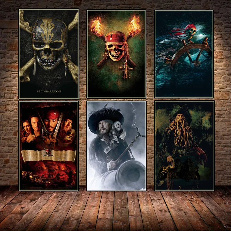 

Disney Epic Classical Anime Movie Poster Pirates of The Caribbean Portrait Canvas Painting HD Print Wall Art Home Decor Cuadros