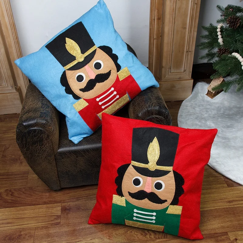 

Nutcracker Pillow Case Christmas Cartoon Sofa Square Pillowcase Soft Cushion Cover Home Decor 45*45 Cm