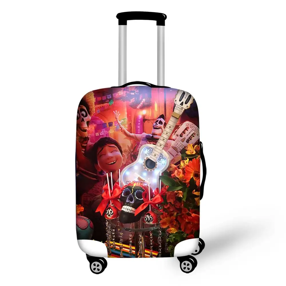 HaoYun Travel Luggage Cover COCO Music Skull Pattern Suitcase Cover Cartoon Design Elastic Dust-proof & Water-proof Protector