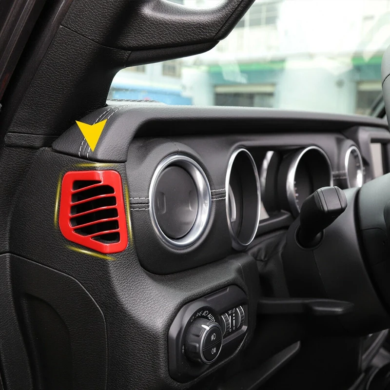Pair Red Air Outlet Vent Cover Trim Dashboard Side For 2018 Jeep Wrangler JL | Автомобили и мотоциклы