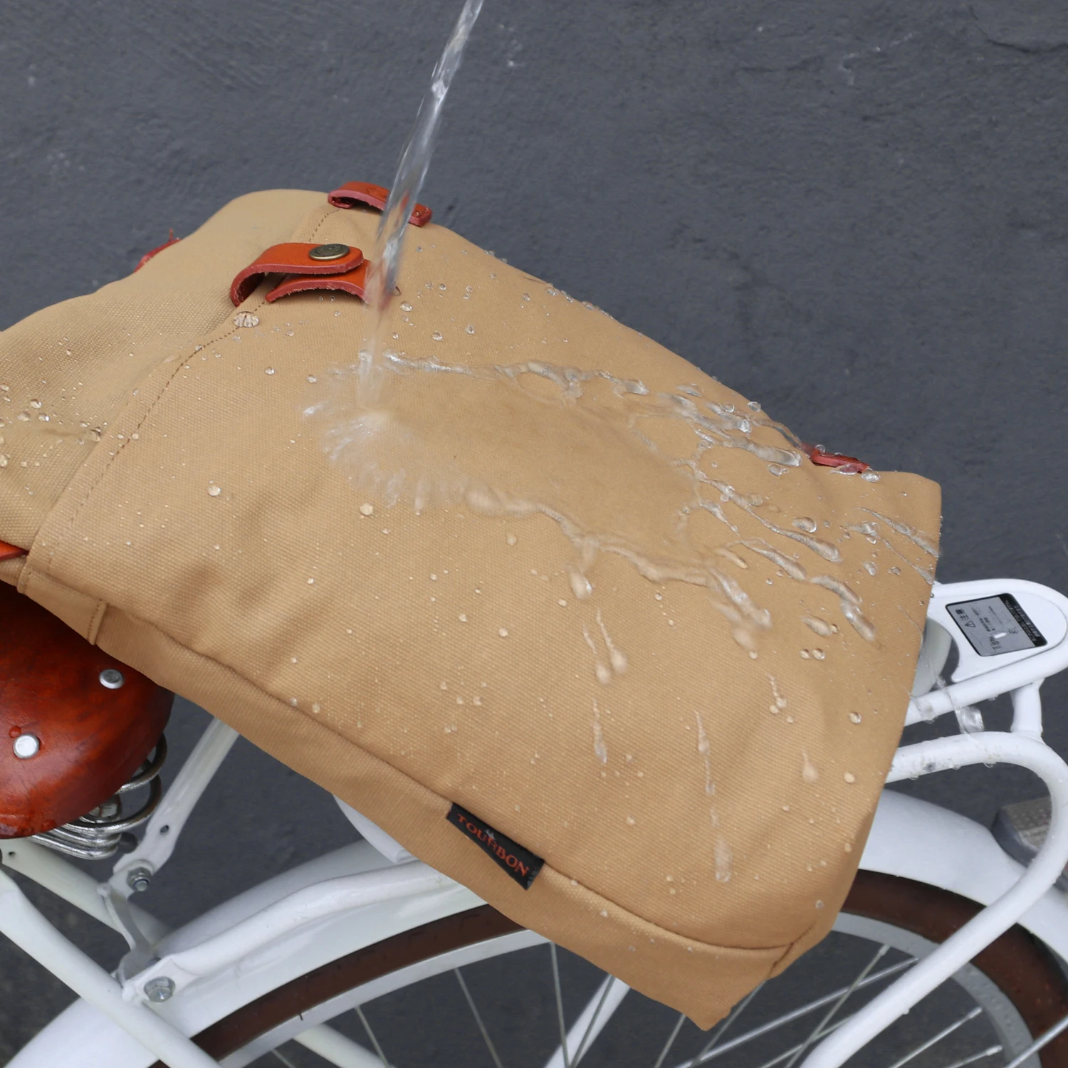 Tourbon Ретро Вощеная Холщовая Сумка для велосипеда велосипедная сумка заднего