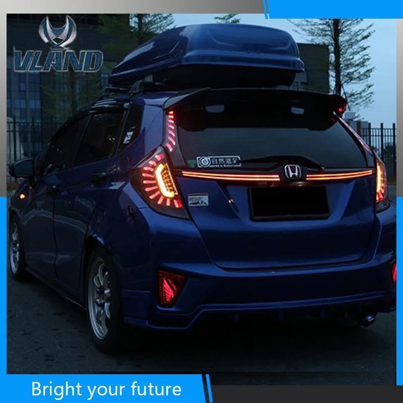 Задний фонарь для Honda Fit Jazz 2014 2017 светодиодный задний красный дымчатый сигнальный