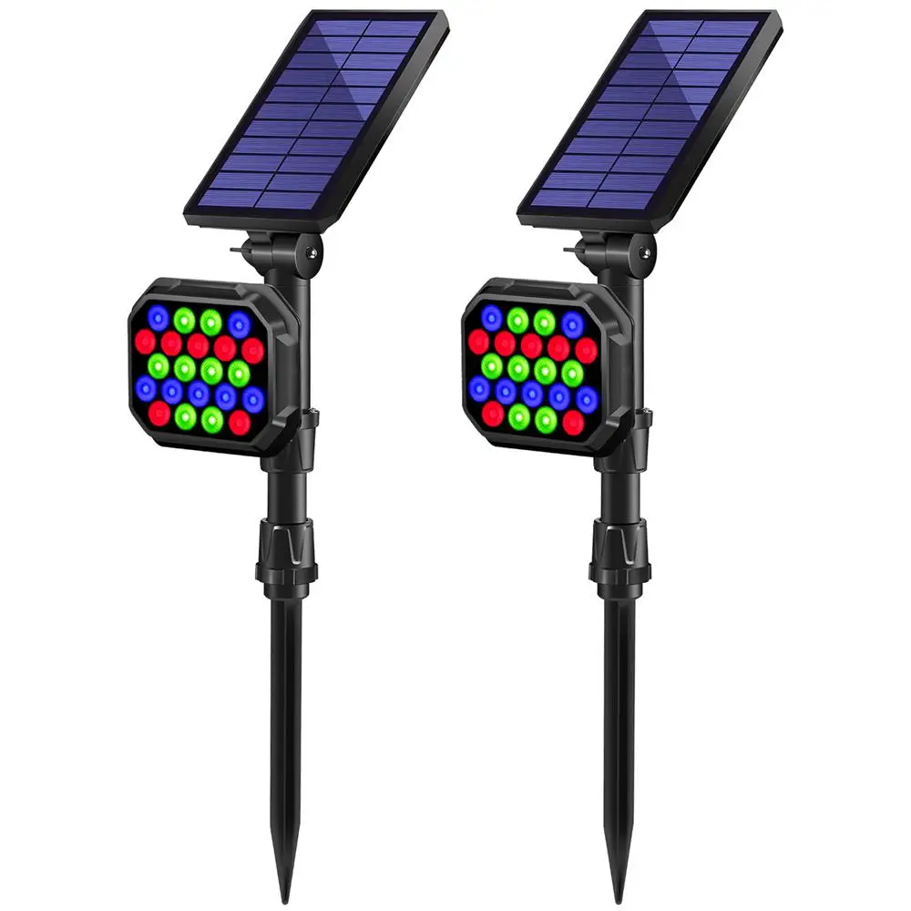 

22LED Outdoor Solar Light Waterproof Solar Lamp RGB Adjustable Colorful Garden Landscape Spotlight