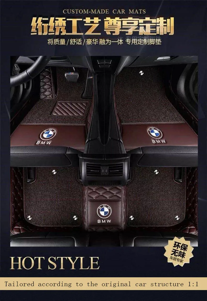 Car floor mats with Logo/Brand Logo for Toyota Camry Corolla RAV4 Mark X Crown Verso 5D Waterproof car-styling leather Anti-slip |