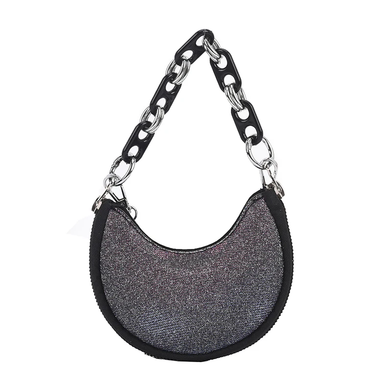 Mini Half-Moon Design Pu Leather Crossbody Shoulder Bags for Beautiful Women 2021 Fashion Ladies Chain Brand Handbags and Purse
