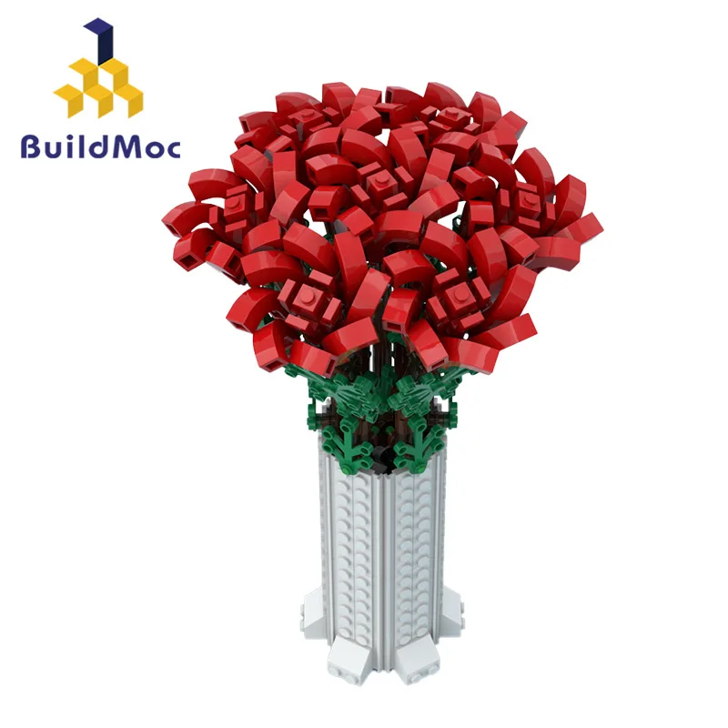 

Buildmoc Expert букет цветов MOC, ваза, строительные блоки, кирпичи для друзей, цветов, игрушки «сделай сам» для девочек, подарок на праздник для дете...