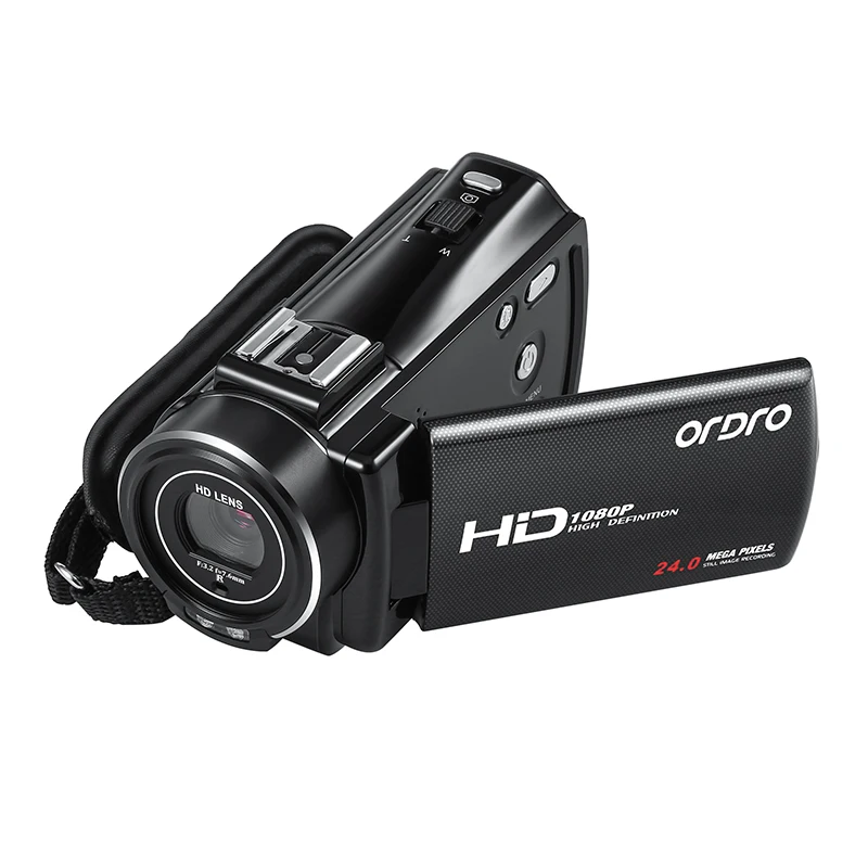 Ordro V7 Plus 1080P видеокамера Full HD видеокамера 16X цифровой зум 3,0 дюймов сенсорный экран Инфракрасный микрофон ночного видения