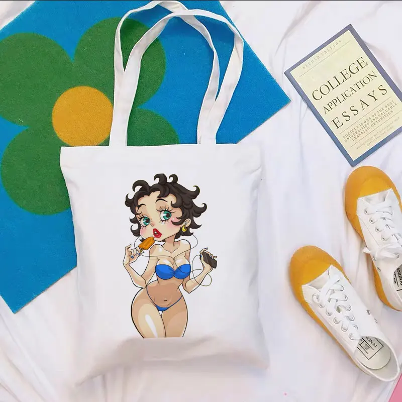 Новый мультфильм Betty Boop сексуальная девушка печать хозяйственная сумка тоут