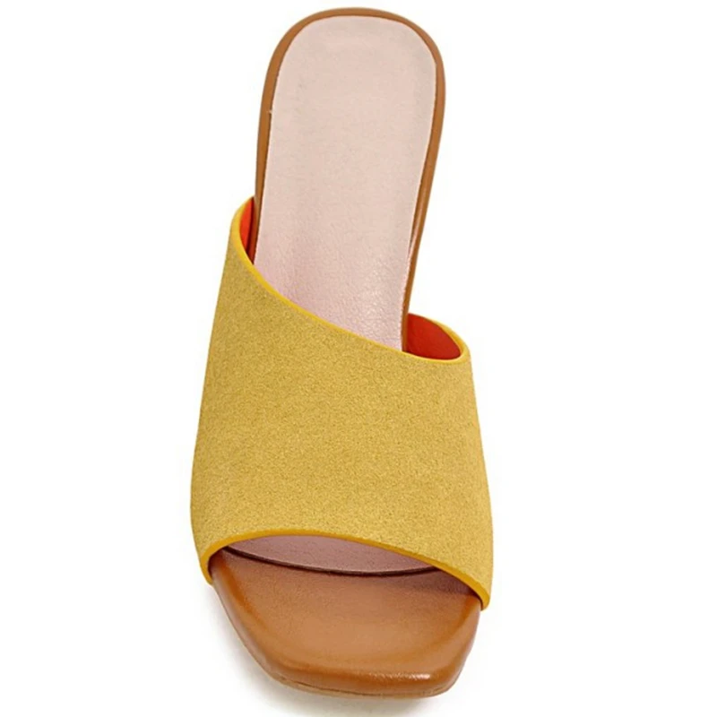 Bestellen REAVE KATZE 2020 Sommer Neuheit Frau Im Freien Hausschuhe Peep Toe 8cm Glänzende Seltsame Heels Plus Größe 33-43 Casual Party A2921