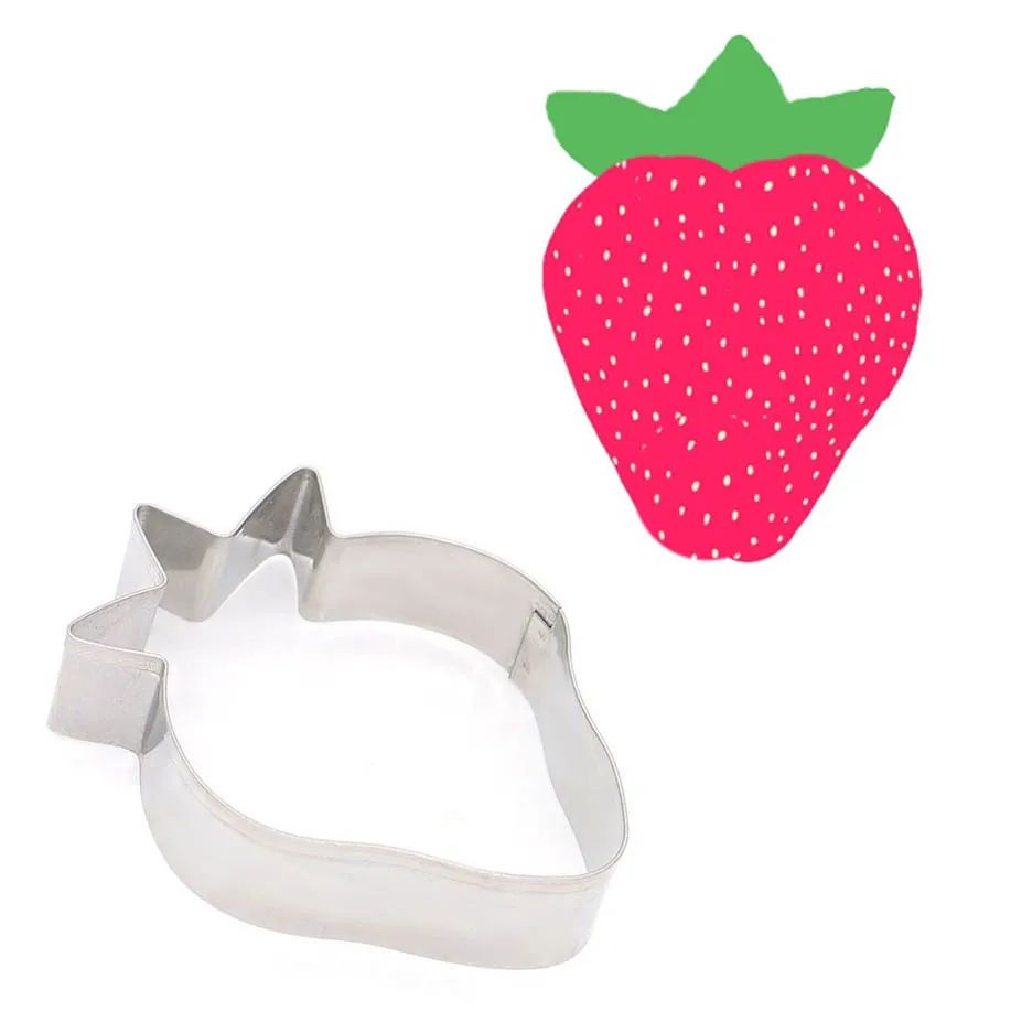 

Stainless Steel Strawberry Cookie Cutter DIY Figure Model Cookie Cutters 3D Plastic Pressing Model Toy Children Christmas Gift