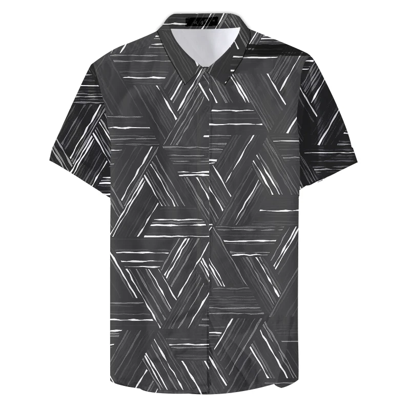 2021 летние Для мужчин шелковая ткань в рубчик Стиль: принт с геометрическим узором