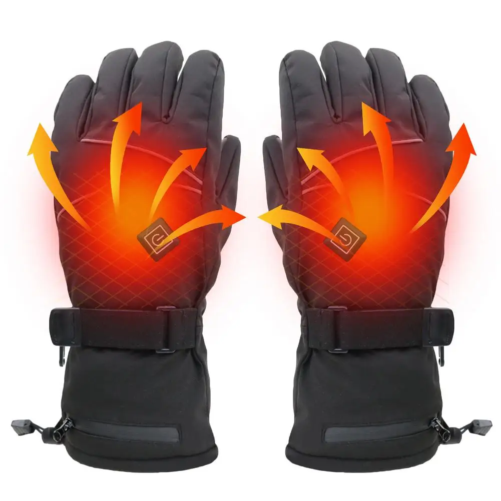 

Electric Heated Gloves 4000 mAh Thermal Gloves with Rechargeable Battery Waterproof Heating skiing Gloves Touch Screen Gloves