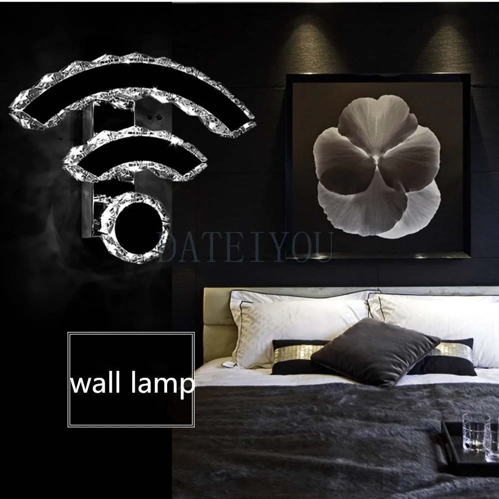 Светодиодная Хрустальная настенная лампа современный простой прикроватный