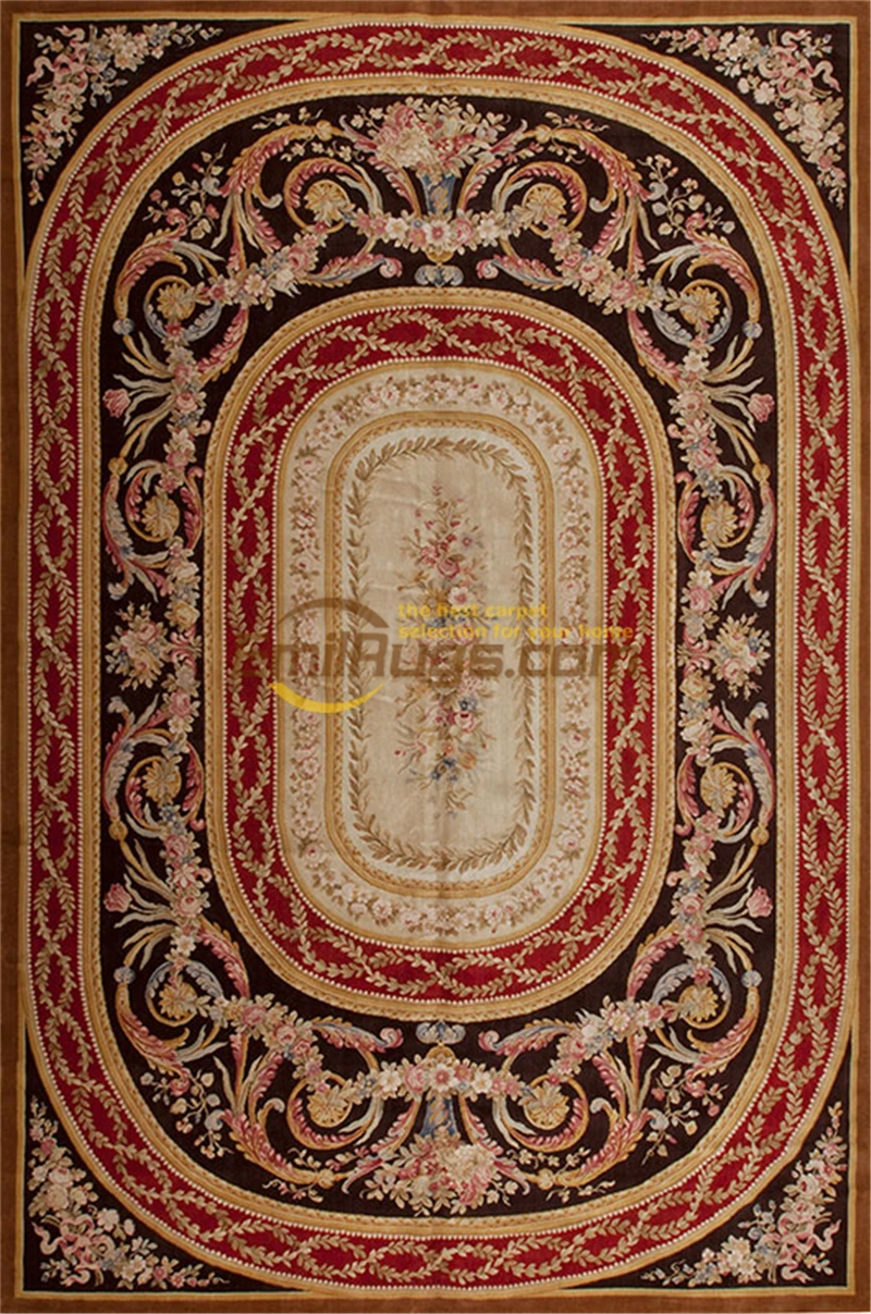 Goede Savonnerie Naald-punt Hand-geweven Wol Tapijt Handgeweven Home Decor Rechthoekige Tapijt Zuidwestelijke Stijl Natuurlijke Schapenwol