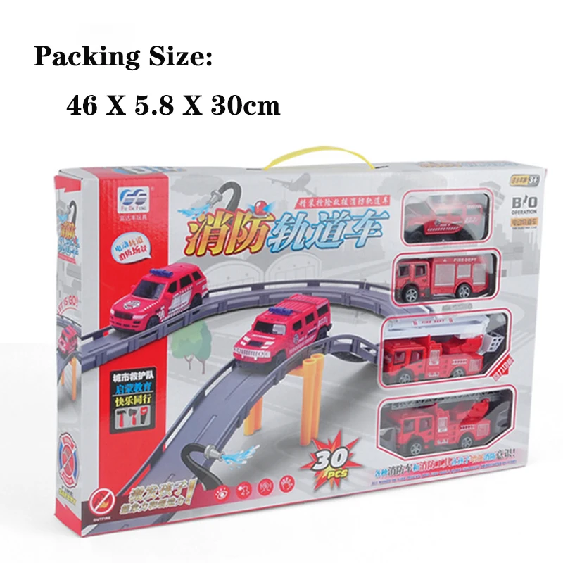 

Kids DIY Track Fire Truck Toy Set Parent-child Interaction Boys Puzzle Assembly Track Educational Children's Toy Birthday Gifts