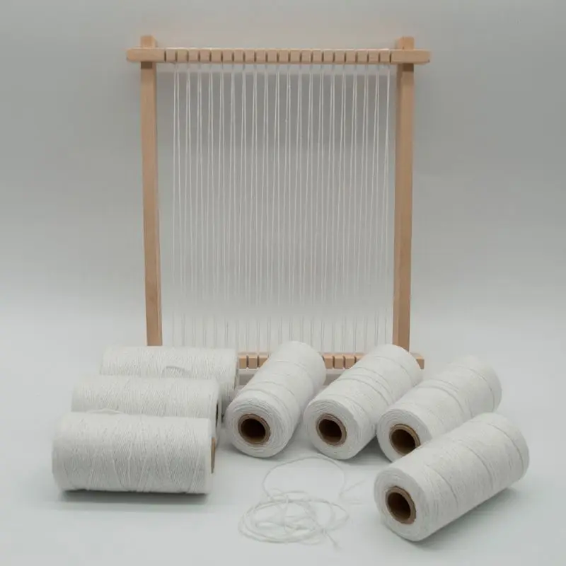 

2 Roll 1mm White Pure Cotton Loom Warp Thread Yarn for Weaving Carpet Tapestry Rug Blanket Home Hand-weaving Durable