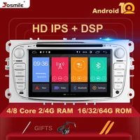 2 din ips dsp android 10 car radio multimedia for ford focus 2 3 mk2 mondeo 4 kuga fiesta transit connect s max c max camera rds