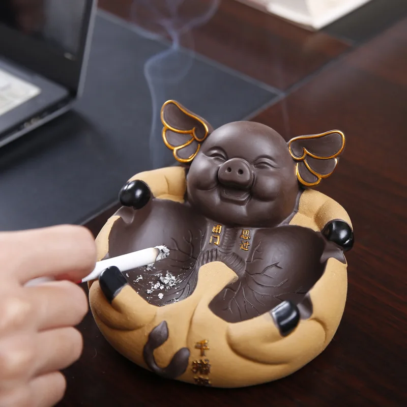 Керамическая пепельница из фиолетового песка для домашних животных украшение