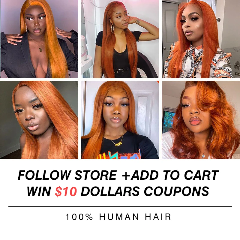 

Ginger Orange Straight Hair Bundles Brazilian Straight Hair Weave Bundles Virgin Human Hair extension 1/3/4 PCS 8"-30" Wholesale