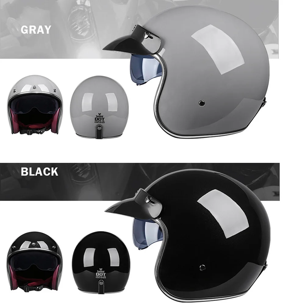 Мотоциклетный шлем VOSS в стиле ретро с открытым лицом 3/4|Шлемы| |