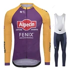 Alpecin Fenix Мужская велосипедная футболка с длинным рукавом, комплект одежды для горного велосипеда, одежда для велоспорта, Мужская велосипедная одежда, 19D гелевые брюки с нагрудником