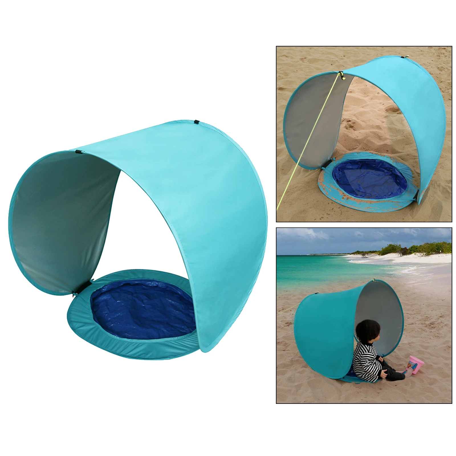 

Portable Popup Baby Beach Tent Sun Shelter Baby Beach Umbrella for Infant under Age 3 with Carry Bag, Pegs, Windproof Ropes