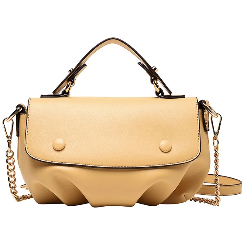 

Elegant Female Solid Color Tote Bag 2020 Fashion New Quality PU Leather Women's Designer Handbag Chain Shoulder Messenger Bag