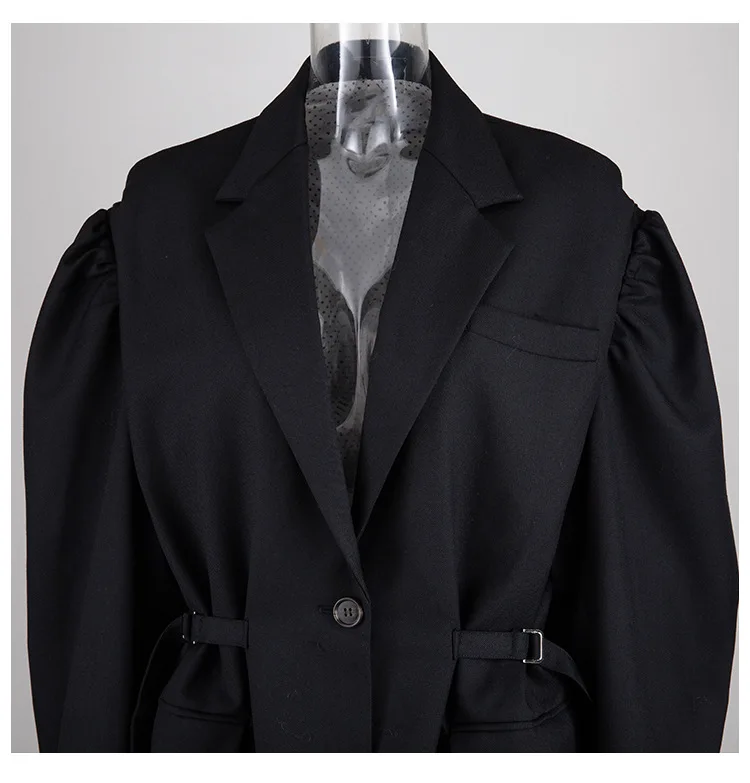 Getвесенний Женский блейзер однобортный с длинным рукавом женский черный Блейзер