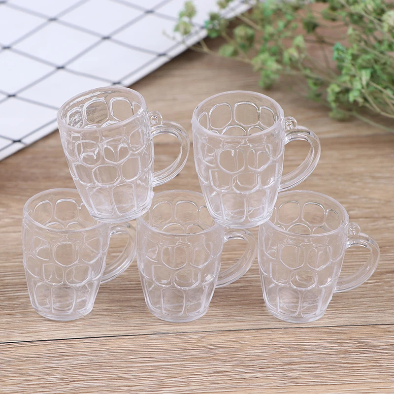 

5Pcs/set 1:12 Scale Resin Transparent Home Glass Model Goblet Miniature Mini Wine Beer Cup Dollhouse Craft DIY