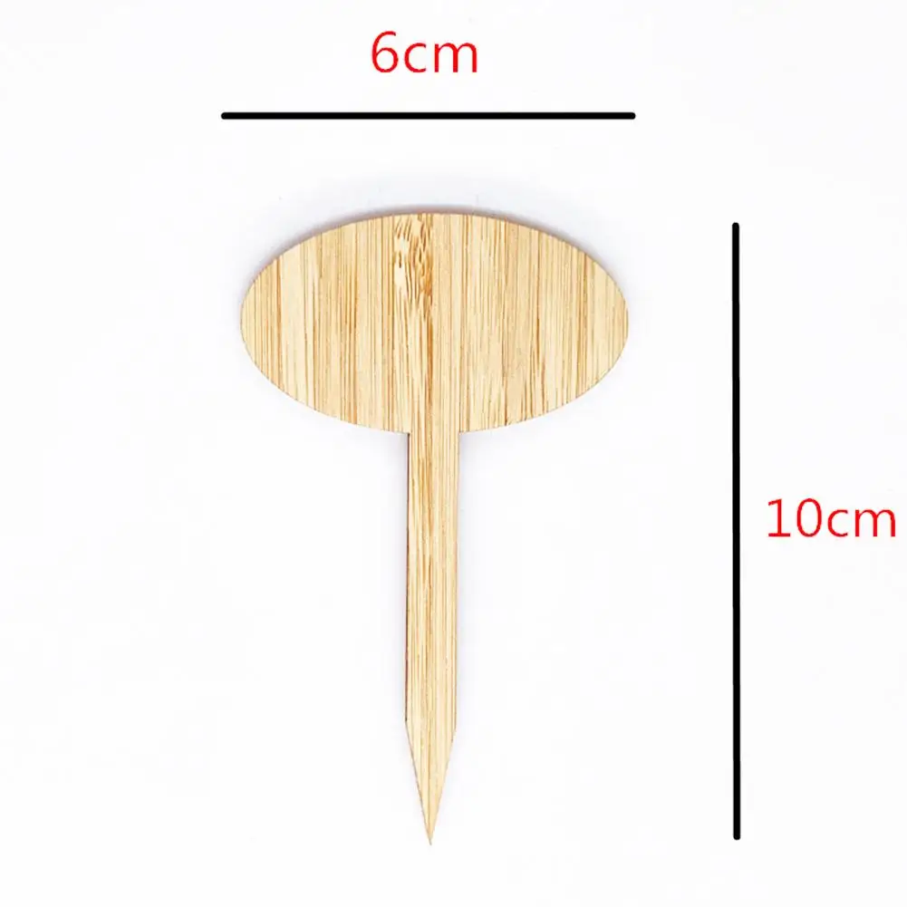

50Pcs Bamboo Heart Oval Vegetables Plant Labels Tags Garden Nursery Pots Markers