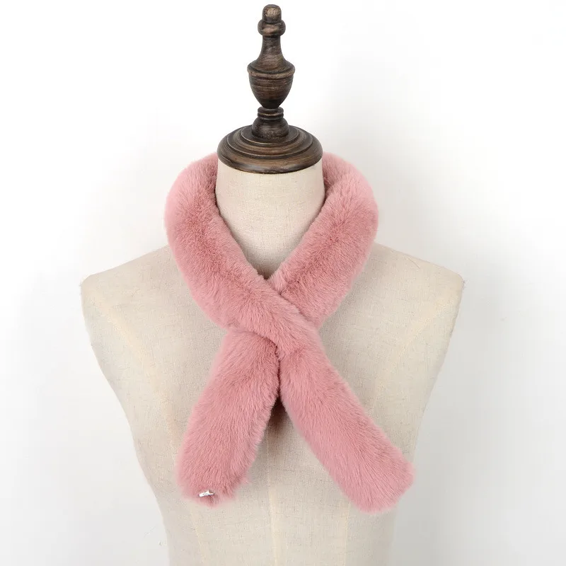 Осенний и Модный зимний шарф с имитацией кроличьего меха 85 см плюшевый простой