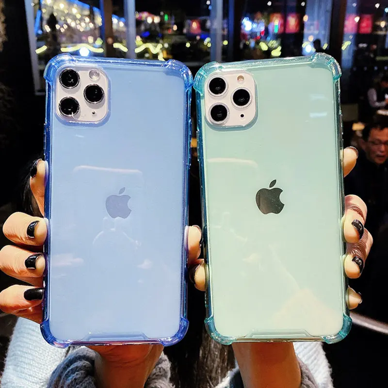 

Ottwn Fashion Simple Phone Cover For iPhone 11 Pro Max X XR XS Max SE2020 6 7 8 Plus Clear Transparent Shockproof Soft TPU Cover