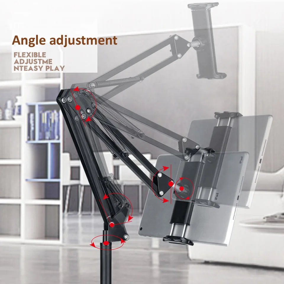 outmix 175cm liftable foldable arm floor tablet phone stand holder support for 4 11inch iphone ipad pro11 10 2 lounger bed mount free global shipping