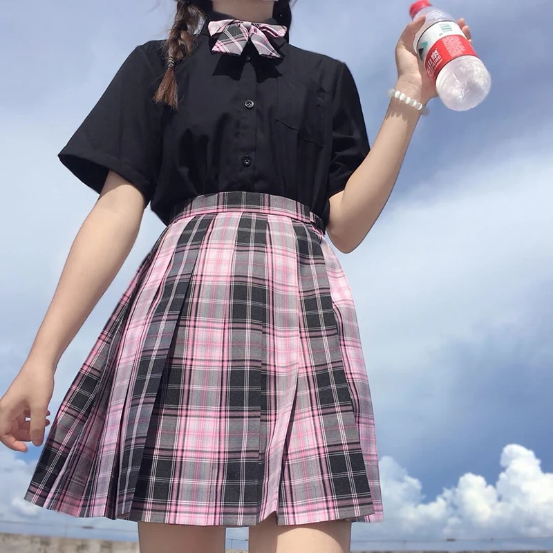 Женская летняя плиссированная юбка с высокой талией в клетку | Тематическая