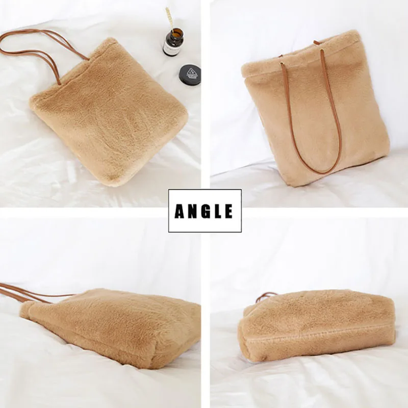 Wahyah зимняя сумка из искусственного меха ручная для женщин сумки однотонный