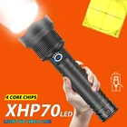 Мощный светодиодный фонарик XHP70.2, водонепроницаемый перезаряжаемый зуммируемый фонарь XHP50 с USB, 18650, 26650, для охоты, самообороны