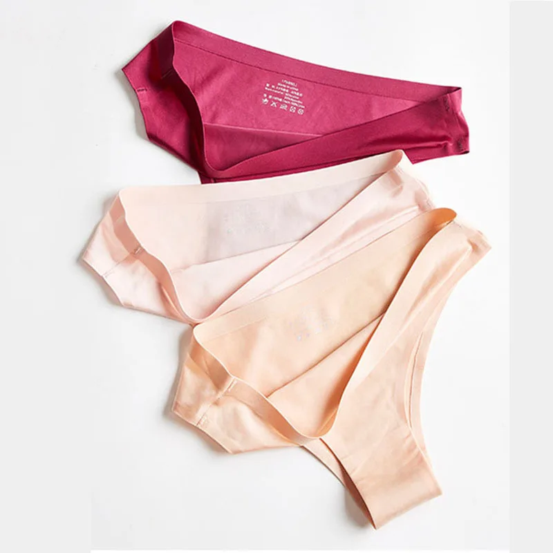 

NEW Ice Silk Seamless Thong Women Sexy Low-rise Underwear Nylon Ultra-thin Seamless One-piece Women Underwear