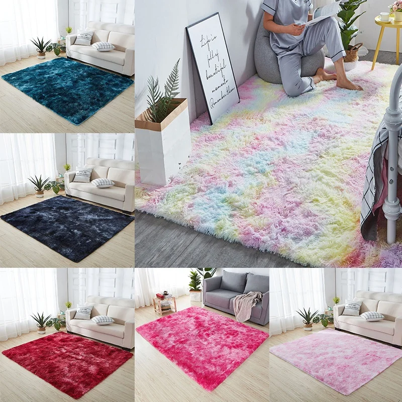 

Нескользящие декоративные мягкие коврики с градиентом, коврики с краской, плюшевые напольные коврики для гостиной, спальни