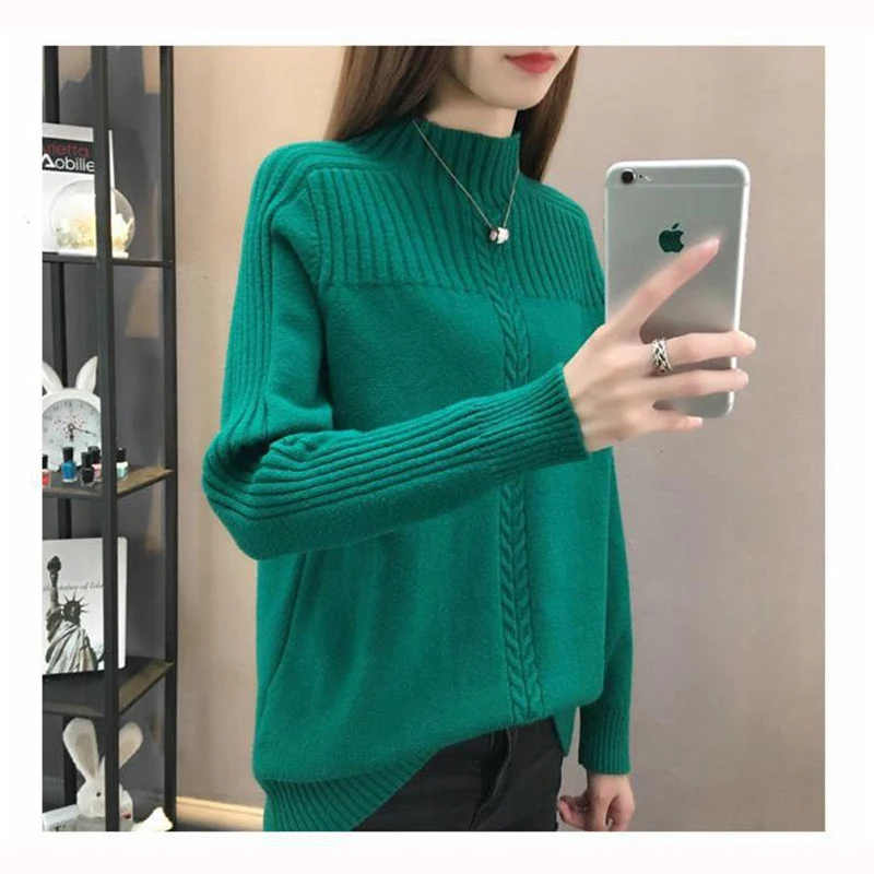 Водолазка женская осень зима 2019 Новый женский корейский свитер джемпер с длинным