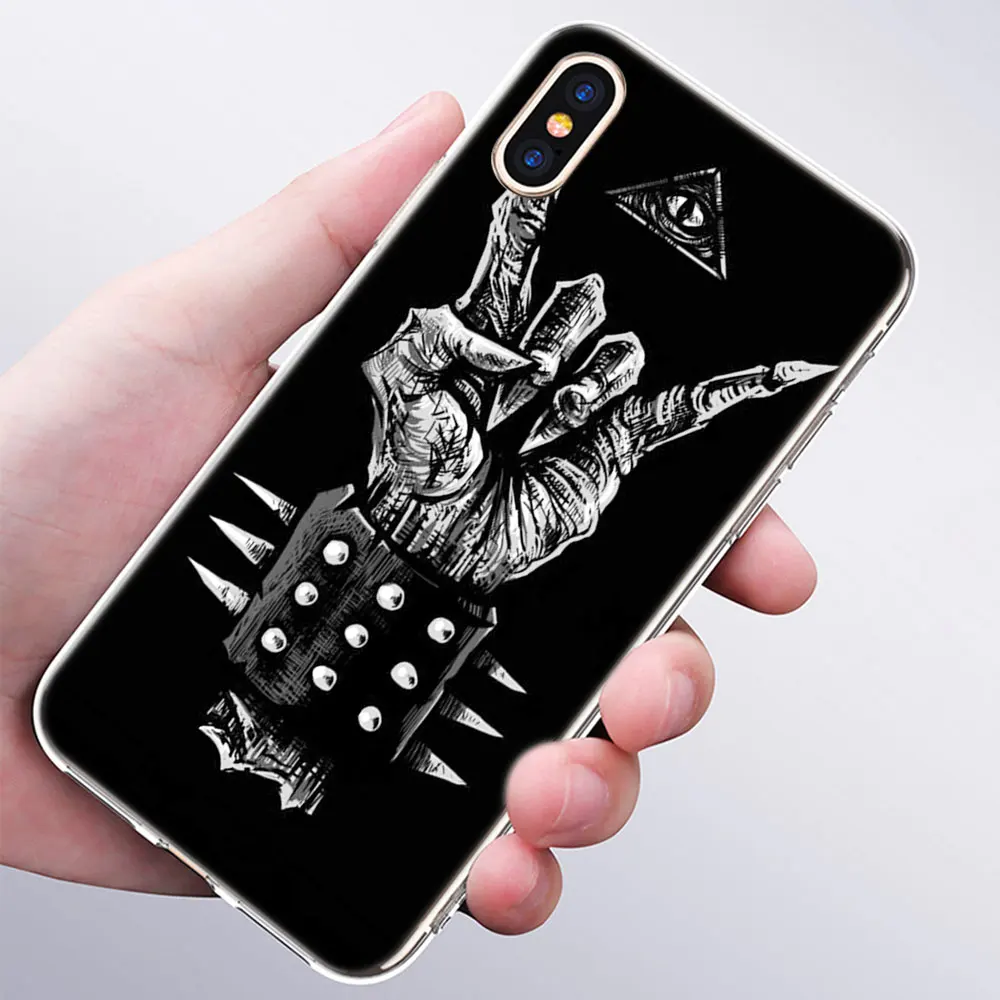 007 Роскошный мягкий силиконовый чехол для телефона Rock ролл череп для Apple iPhone 11 Pro XS Max X XR 6 6S 7 8 Plus 5 5S SE Модный чехол - Цвет: 007