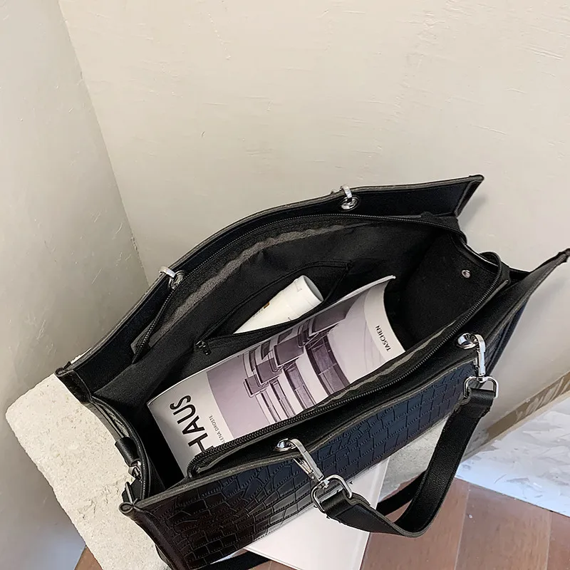 

Women handbag Large capacity Alligator print PU Leather Shoulder Bags 2020 Winter ladies Hand Bag Brand Trending Crossbody bags