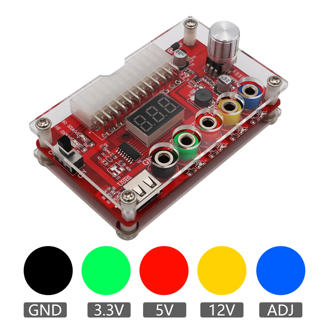 Новая версия 24 pins ATX блок питания Breakout Board и акриловый чехол в комплекте с ADJ