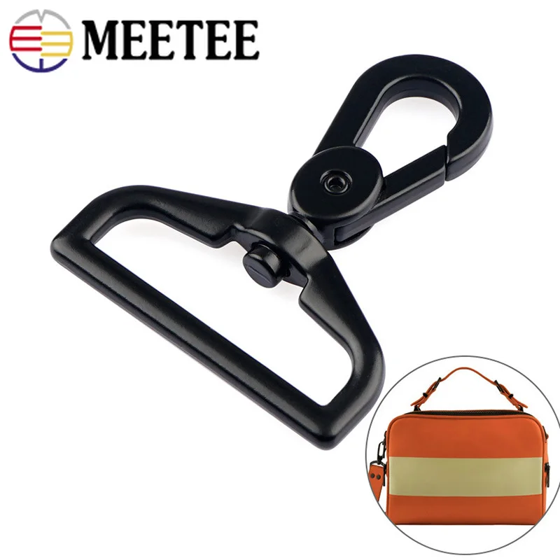 Meetee 2/4pcs Black 38mm Backpack Hanging Spring Hook Alloy Bag Shoulder Strap Belt Buckle DIY Hardware Crafts Accessories E6-2 | Дом и сад